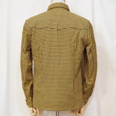 F-SNW-102L-ブラックイエロー-千鳥柄ウエスタンシャツ102L-FSNW102L-FLATHEAD-フラットヘッドシャツ-HOUNDS TOOTH WESTERN SHIRTの画像
