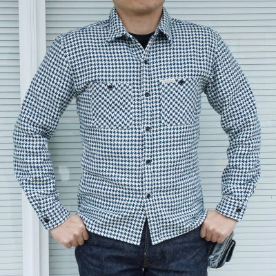 HN-71W-アイボリーブルー-ヘビーネルワークシャツ71-HN71W-FLATHEAD-フラットヘッドシャツ-ヘビーネルシャツの画像