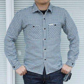 HN-71W-アイボリーブルー-ヘビーネルワークシャツ71-HN71W-FLATHEAD-フラットヘッドシャツ-ヘビーネルシャツの画像