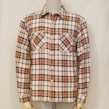 HN-74W-ベージュ-ヘビーネルワークシャツ74-HN74W-FLATHEAD-フラットヘッドシャツ-HEAVYNELSHIRT-ヘビーネルシャツの画像