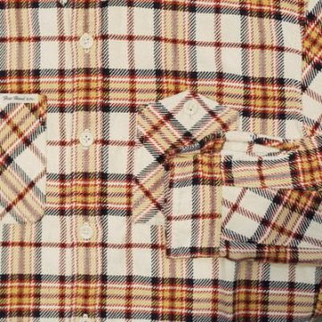 HN-74W-ベージュ-ヘビーネルワークシャツ74-HN74W-FLATHEAD-フラットヘッドシャツ-HEAVYNELSHIRT-ヘビーネルシャツの画像