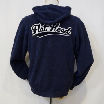 ZPP-03W-ネイビー-FLAT HEAD-ZPP03W-FLATHEAD-フラットヘッドフルジップパイルパーカー-フラットヘッドフルジップパーカー-PALMSLABEL-パームスレーベルパーカーの画像