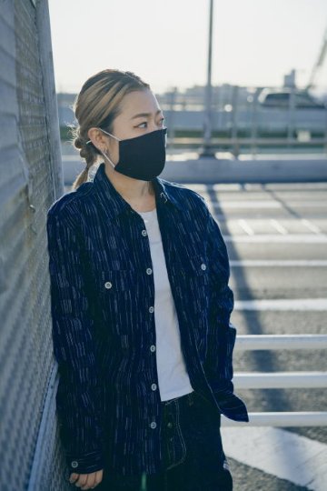 SSS21-IK-藍シマ-藍市松絣ワークシャツ21-IK-SSS21IK-SAMURAIJEANS-サムライジーンズシャツ-長袖シャツの画像