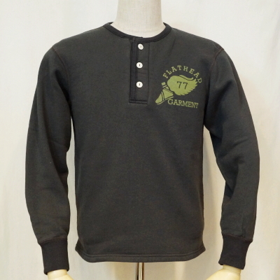 SN-01W-ライトブラック-GARMENT-SN01W-FLATHEAD-フラットヘッドヘンリーネックスエット・フラットヘッドスウェットの画像
