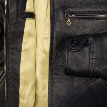 SRJ-41KA-ブラック-ディアスキンライダースJKT41KA・キーホルダー付-SRJ41KA-FLATHEAD-フラットヘッドレザーウエア・革ジャン・ジャケットの画像