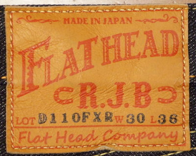 D110FXR-オーバーラップステッチYE-ストレートFHxRJB(ウルトラスウェード仕様)-FLATHEAD-フラットヘッドデニムジーンズの画像
