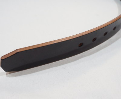 OB-001-17-ブラック-プレート牛ベルト17-OB00117-FLATHEAD-フラットヘッドレザーベルト-プレートバックルベルトの画像