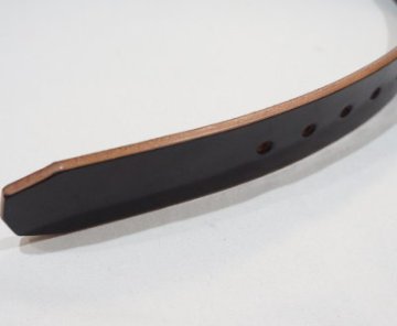 OB-001-17-ブラック-プレート牛ベルト17-OB00117-FLATHEAD-フラットヘッドレザーベルト-プレートバックルベルトの画像