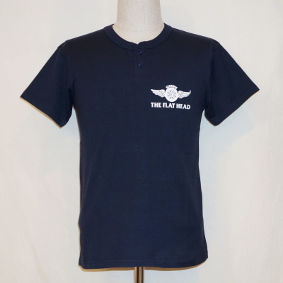 TNS-02W-ネイビー-TRADEMARK-TNS02W-FLATHEAD-フラットヘッドTシャツ-BLACKMINT-ブラックミントTシャツの画像