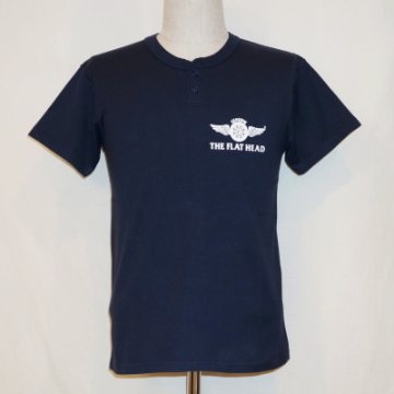 TNS-02W-ネイビー-TRADEMARK-TNS02W-FLATHEAD-フラットヘッドTシャツ-BLACKMINT-ブラックミントTシャツの画像