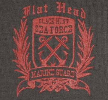 TNS-04W-チャコール-MARINE GUARD-TNS04W-FLATHEAD-フラットヘッドTシャツ-BLACKMINT-ブラックミントTシャツの画像