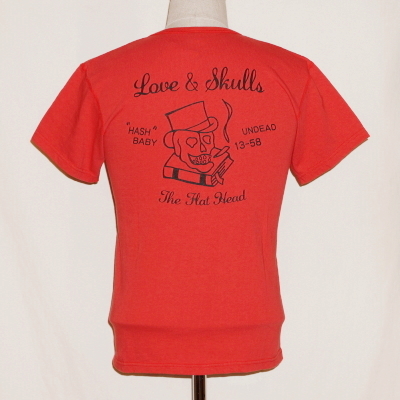 TUN-03W-レッド-UネックTシャツ03W-TUN03W-FLATHEAD-フラットヘッドTシャツの画像