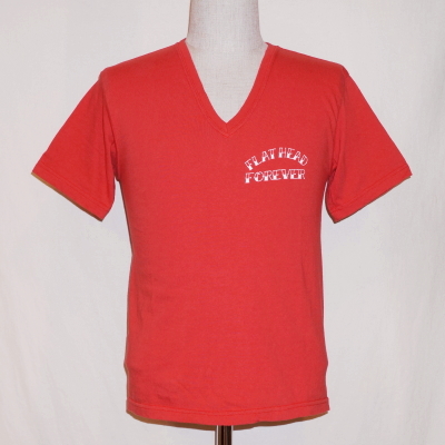 TVT-05W-レッド-VネックTシャツ05W-TVT05W-FLATHEAD-フラットヘッドTシャツの画像