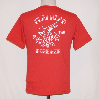 TVT-05W-レッド-VネックTシャツ05W-TVT05W-FLATHEAD-フラットヘッドTシャツの画像