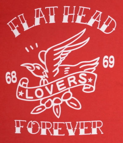 TVT-05W-レッド-VネックTシャツ05W-TVT05W-FLATHEAD-フラットヘッドTシャツの画像