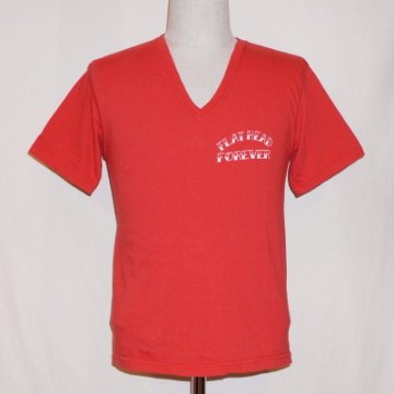 TVT-05W-レッド-VネックTシャツ05W-TVT05W-FLATHEAD-フラットヘッドTシャツの画像