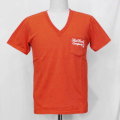TVP-02W-ライトレッド-VネックポケットTシャツ02W-TVP02W-FLATHEAD-フラットヘッドTシャツの画像