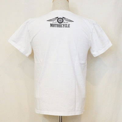 TVP-03W-ホワイト-VネックポケットTシャツ03W-TVP03W-FLATHEAD-フラットヘッドTシャツの画像