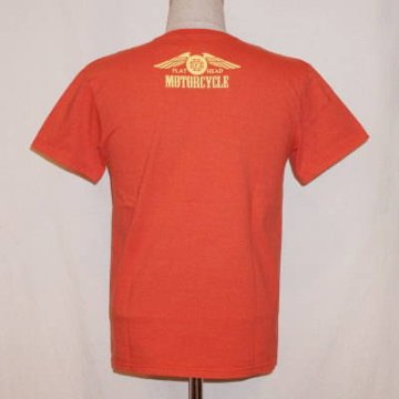 TVP-03W-ライトレッド-VネックポケットTシャツ03W-TVP03W-FLATHEAD-フラットヘッドTシャツの画像