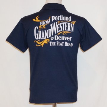 TNV-01W-ネイビー-GRAND WESTERN-TNV01W-FLATHEAD-フラットヘッドTシャツ-フラットヘッドポロシャツ-BLACKMINT-ブラックミントTシャツの画像