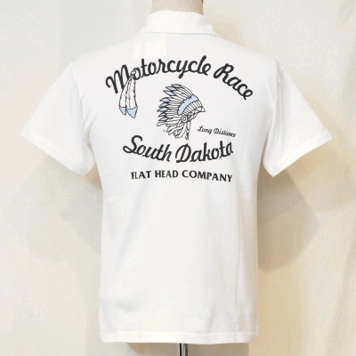 TNV-03W-ホワイト-SOUTH DAKOTA-TNV03W-FLATHEAD-フラットヘッドTシャツ-フラットヘッドポロシャツ-BLACKMINT-ブラックミントTシャツの画像