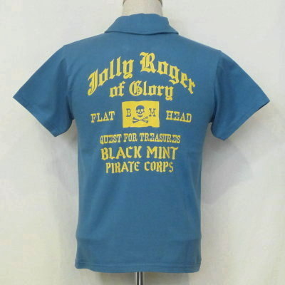TNV-04W-サックスブルー-JOLLY ROGER-TNV04W-FLATHEAD-フラットヘッドTシャツ-フラットヘッドポロシャツ-BLACKMINT-ブラックミントTシャツの画像
