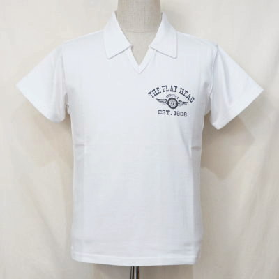 F-PS-101-WH-スキッパーポロシャツ101-FPS101-FLATHEAD-フラットヘッドTシャツ-フラットヘッドポロシャツの画像