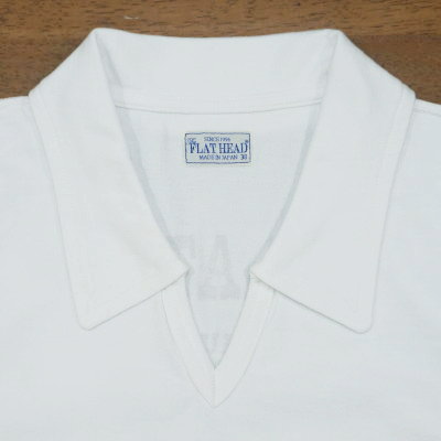 F-PS-101-WH-スキッパーポロシャツ101-FPS101-FLATHEAD-フラットヘッドTシャツ-フラットヘッドポロシャツの画像