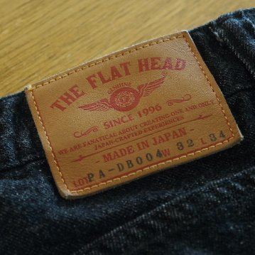 FN-PA-DB004 BK ワイドテーパードブラックパンツ FNPADB004 FLATHEAD フラットヘッドパンツの画像