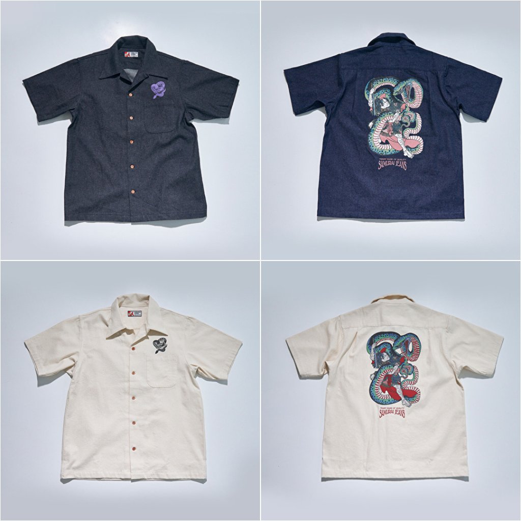 SSA25-02 武者絵柄デニムシャツ SSA2502 SAMURAIJEANS サムライジーンズ シャツ半袖の画像