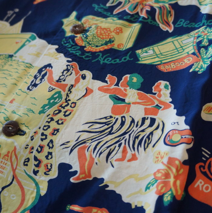 FN-SHO-010S HAWAIIAN SHIRT FNSHO010S FLATHEAD フラットヘッドアロハシャツ ハワイアンシャツ フラットヘッドシャツ シャツ半袖の画像