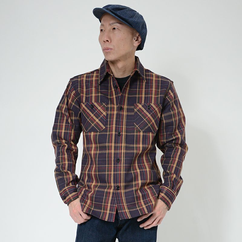 HV-55 NVPUR JAPAN ANTIQUE COLOR HV55 DELUXEWARE デラックスウエアシャツ シャツ長袖 ネルシャツの画像