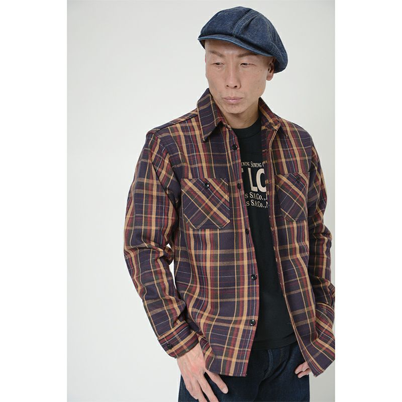 HV-55 NVPUR JAPAN ANTIQUE COLOR HV55 DELUXEWARE デラックスウエアシャツ シャツ長袖 ネルシャツの画像