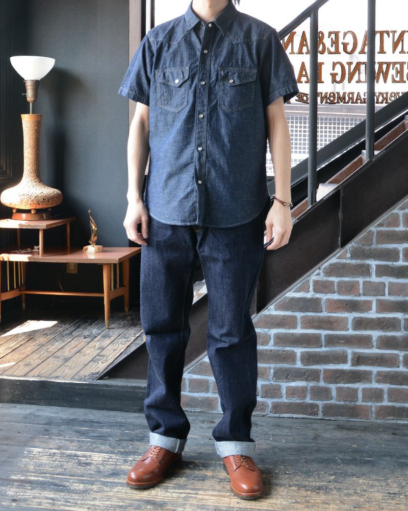 WWS-30S WESTERN S/S SHIRT WWS30S DELUXEWARE デラックスウエアシャツ半袖 デラックスウエアシャツの画像