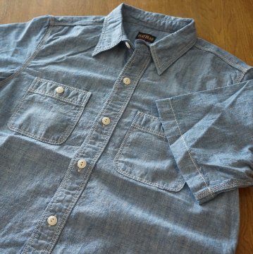 FN-SCK-010S CHAMBRAY WORK S/S SHIRTS FNSCK010S FLATHEAD フラットヘッドワークシャツ フラットヘッドシャツの画像