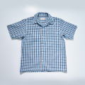 SOS25-CS 藍 藍刺し子ギンガムチェックオープンカラーシャツ SOS25CS SAMURAIJEANS サムライジーンズ サムライジーンズオープンカラーシャツの画像