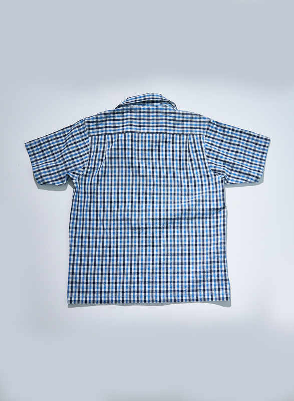SOS25-CS 藍 藍刺し子ギンガムチェックオープンカラーシャツ SOS25CS SAMURAIJEANS サムライジーンズ サムライジーンズオープンカラーシャツの画像