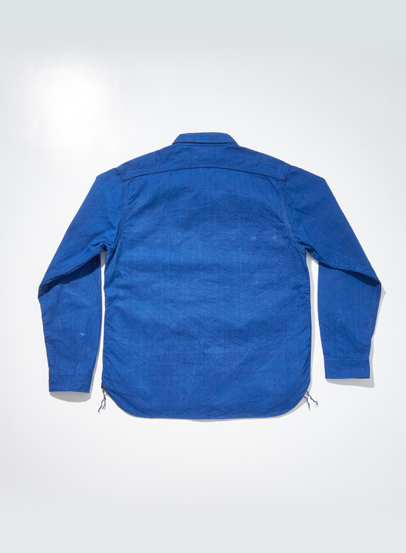 SSS25-AHB 藍 藍浅葱ヘリンボンワークシャツ SSS25AHB SAMURAIJEANS サムライジーンズシャツ 長袖シャツの画像