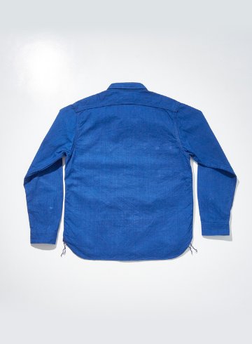 SSS25-AHB 藍 藍浅葱ヘリンボンワークシャツ SSS25AHB SAMURAIJEANS サムライジーンズシャツ 長袖シャツの画像