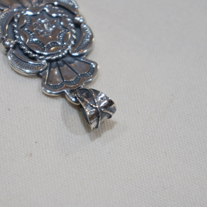 FN-JP-219 PENDANT TOP METAL STAMP FNJP219 FLATHEAD フラットヘッドシルバーペンダントトップの画像