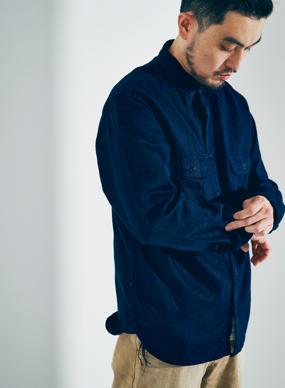SSS25-01 ID 蛇柄ジャカードワークシャツ SSS2501 SAMURAIJEANS サムライジーンズシャツ 長袖シャツの画像