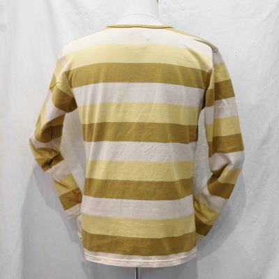 BTL-06W-ベージュマスタードオリーブ-ボーダーTシャツ長袖06-BTL06W-FLATHEAD-フラットヘッドTシャツ長袖の画像