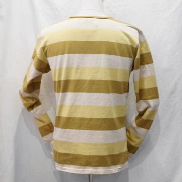 BTL-06W-ベージュマスタードオリーブ-ボーダーTシャツ長袖06-BTL06W-FLATHEAD-フラットヘッドTシャツ長袖の画像