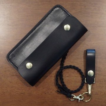 CB3-185-R-BK-財布大3-185ロープ付き-CB3185R-黒羽（CROW：クロウロングウォレット(長財布)の画像
