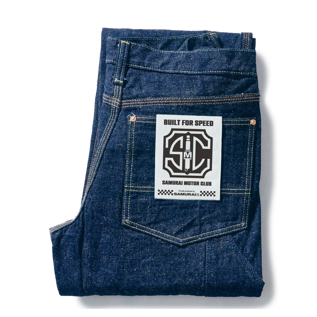 SM410DBN-17ozデニムダブルニーワークパンツ-SAMURAIJEANS-サムライジーンズデニムジーンズ・サムライ自動車倶楽部デニムジーンズの画像