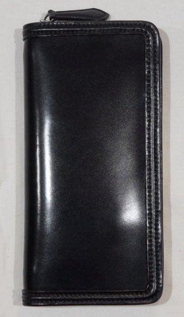 FN-WLZ1-3Z-BK-手縫いコードバンフルジップ ウォレットFNWLZ13Z(旧品番FH-WB004)-FHWB004-FLATHEAD-フラットヘッドロングウォレットの画像