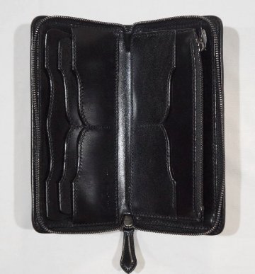 FN-WLZ1-3Z-BK-手縫いコードバンフルジップ ウォレットFNWLZ13Z(旧品番FH-WB004)-FHWB004-FLATHEAD-フラットヘッドロングウォレットの画像