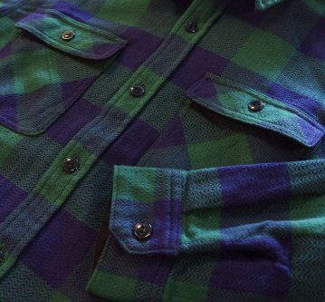 FN-SNR-101L-NVxGRN-ブロックチェックネルシャツ101L-FNSNR101L-FLATHEAD-フラットヘッドシャツ-BLOCK CHECK NEL SHIRT-ワークシャツの画像