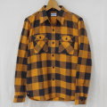FN-SNR-101L-ORxCHA-ブロックチェックネルシャツ101L-FNSNR101L-FLATHEAD-フラットヘッドシャツ-BLOCK CHECK NEL SHIRT-ワークの画像
