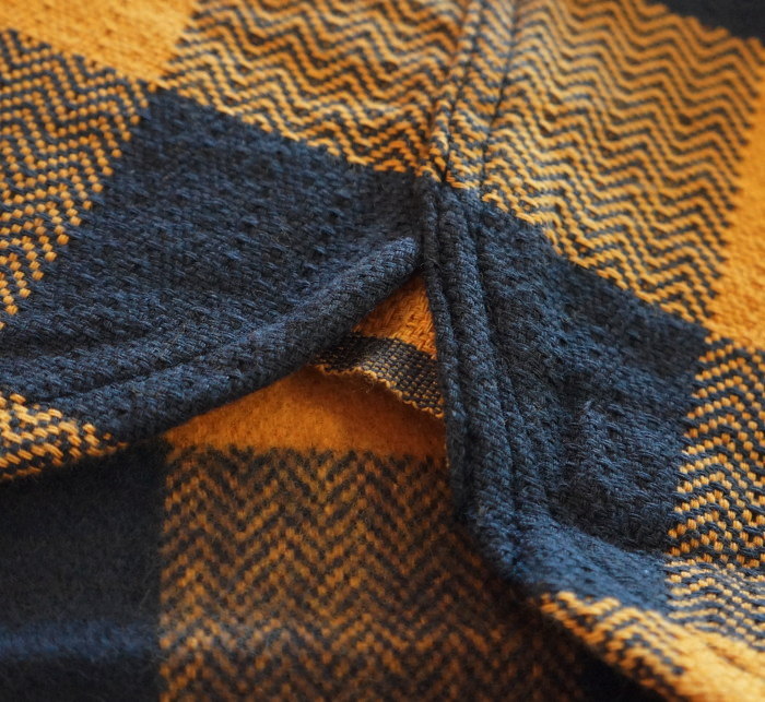FN-SNR-101L-ORxCHA-ブロックチェックネルシャツ101L-FNSNR101L-FLATHEAD-フラットヘッドシャツ-BLOCK CHECK NEL SHIRT-ワークの画像